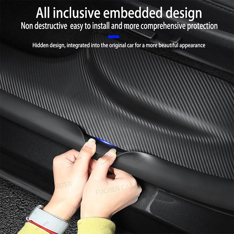 2 4 8 Pcs For Tesla New Model YL 2026 TPE Front Rear Door Sill Protector Threshold Strip Anti-kick Guard Panel Car Accessories