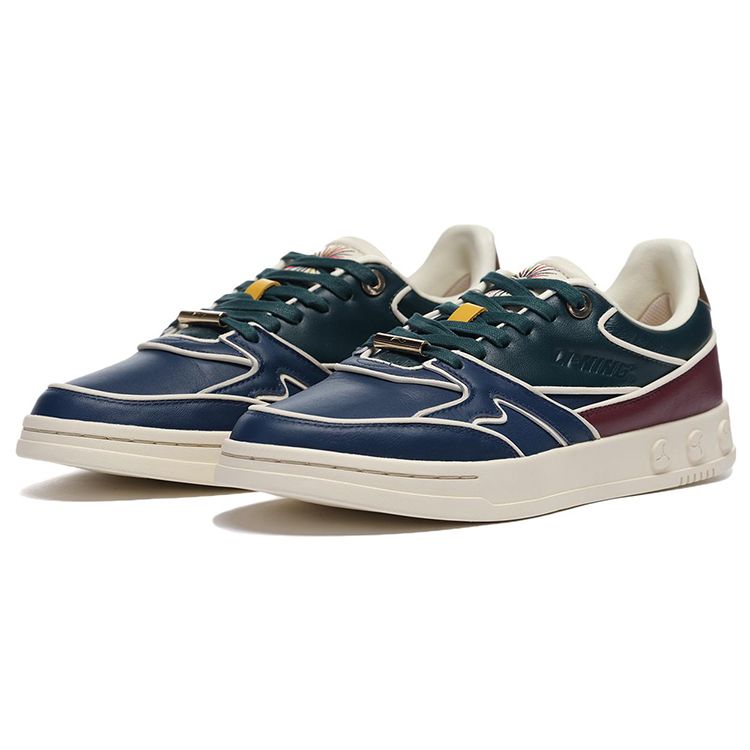 Li-Ning 1990 Non-Slip Wear-Resistant Low-Top Skate Shoes Men sneaker Blue Red ALFR187-1