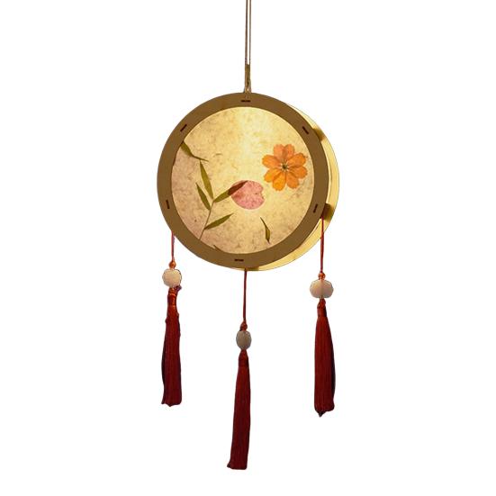 Kit de lanternă de bricolaj Lanternă de hârtie florală din lemn, lucrată manual, artizanat, lanternă portabilă strălucitoare de Anul Nou pentru festivalul de toamnă