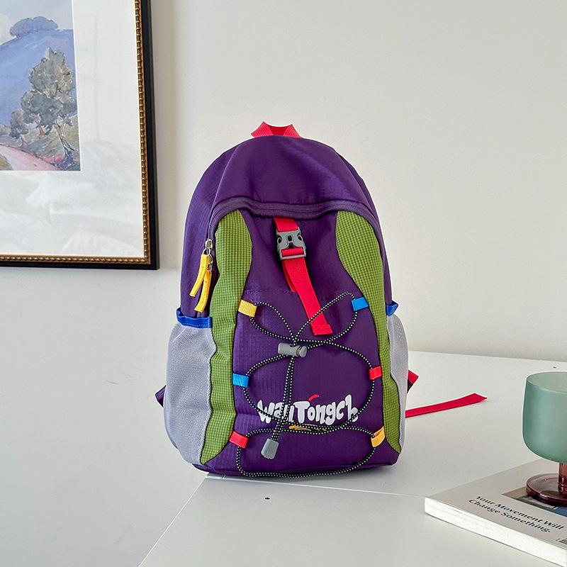 New drawstring boys backpack color matching kindergarten schoolbag children s outdoor summer camp travel small backpack
