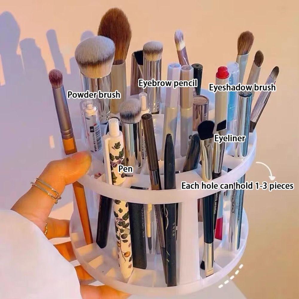 45-Hole Art Brush Storage Box 360° Rotating Desktop Organizer New Pen Holder