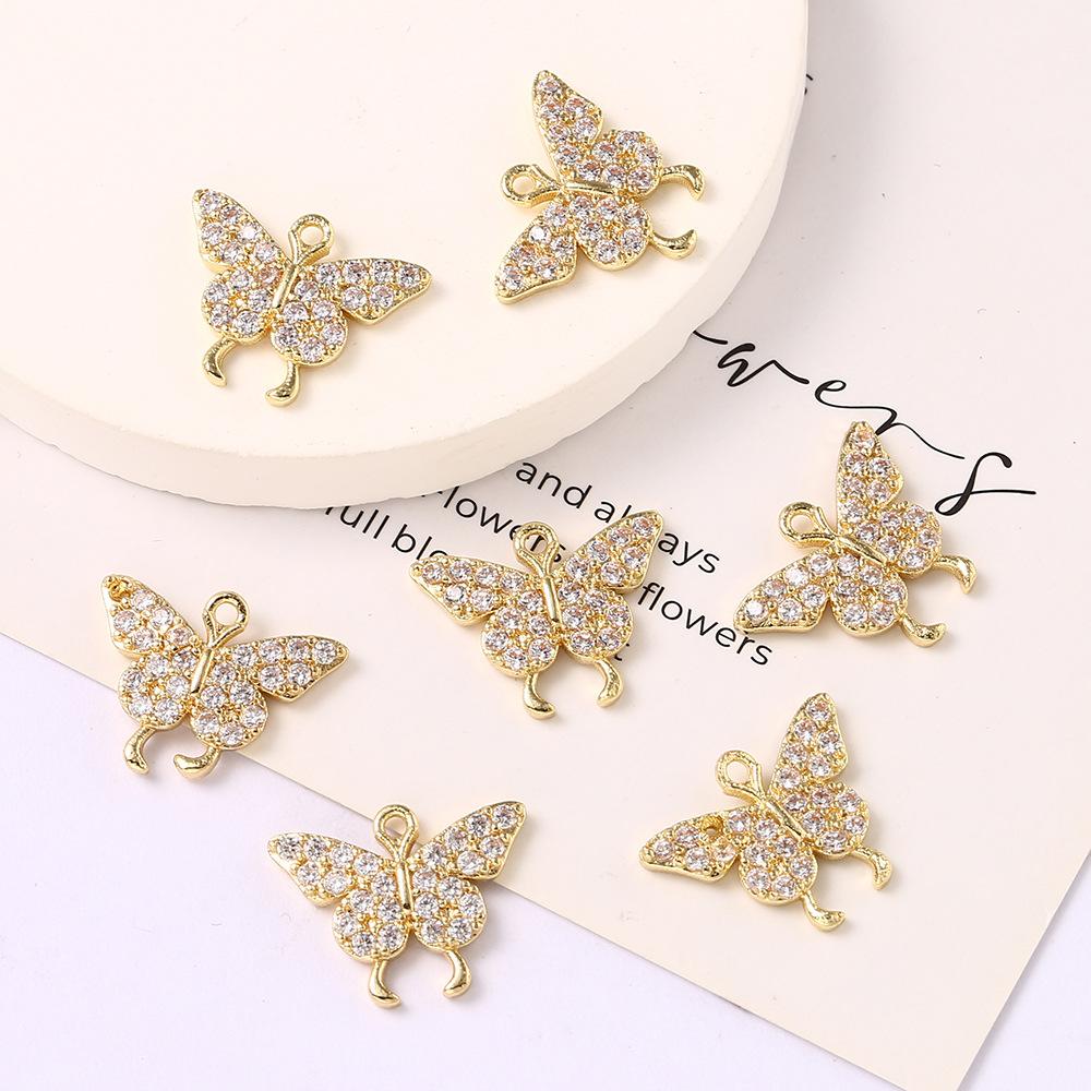 

Подвеска-бабочка с одним отверстием и бриллиантами, заколка для волос своими руками, аксессуары для свадебного головного убора, браслет, ожерелье, кулон