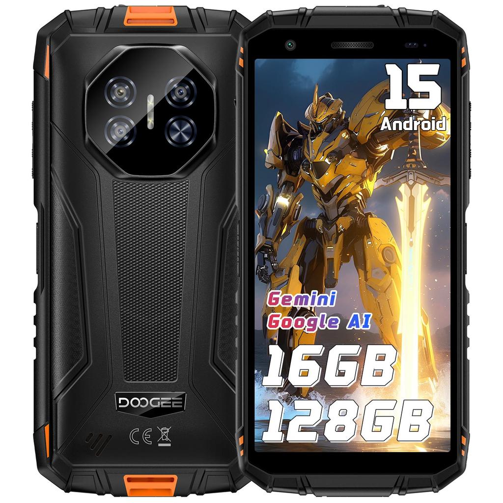 DOOGEE Fire3 Pro Rugged Smartphone Android 15, 16GB+128GB/2TB, 8350mAh, 5.5" HD+ Display, 16MP+8MP,  Dual SIM 4G/NFC/IP68/OTG/FACE ID/GPS/Widevine L1