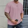 Mens Casual Sports Loose Short Sleeve Crew Neck Striped Printed T Shirt