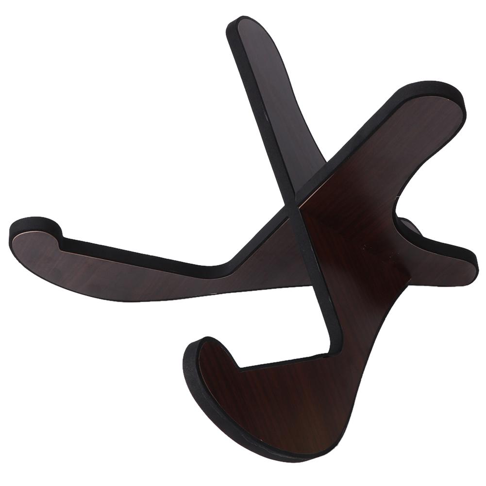 Guitar Stand Ukulele Violin Accessories Wood Detachable High‑End Convenient Storage(Dark Wood