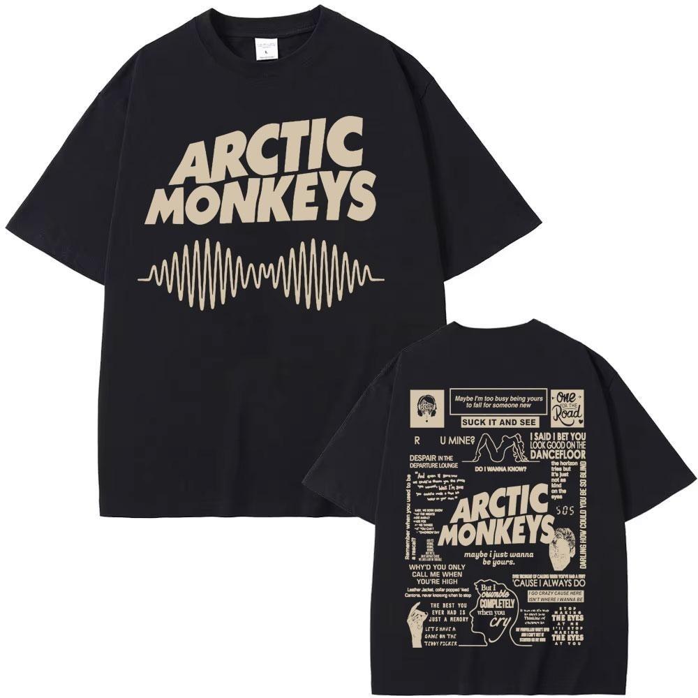 

Retro Arctic Monkeys Album Tour Double Sided Graphic T Shirt Men Women Hip Hop Punk Rock T-shirt Casual Cotton Oversized Tshirts S чёрный