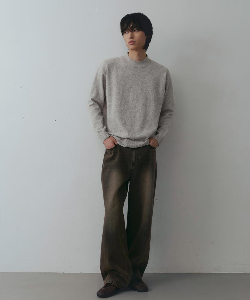 NODU Mock Neck Turtleneck Knit [Ivory]