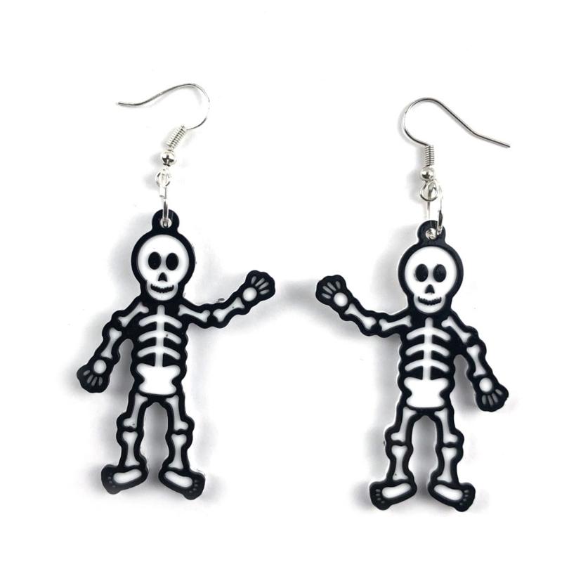 Geometric Human Skeleton Earring Epoxy Resin Silicone Mold Luggage Bag Tags Casting Molds with Hole for DIY Crafts