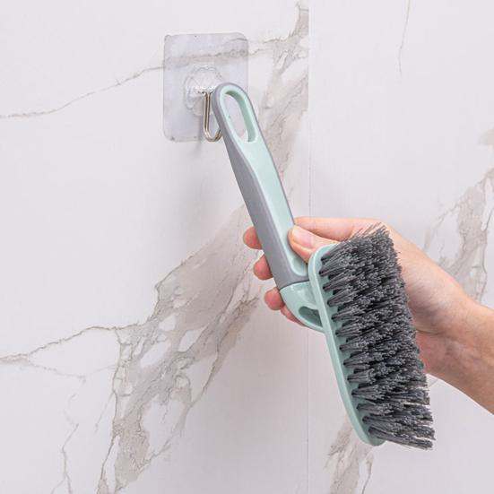 Floor Brush Ergonomic Non-slip Handle Tough Bristles Labor-saving Bathroom Toilet Handled Notch Ground Seam Brush for Hotel