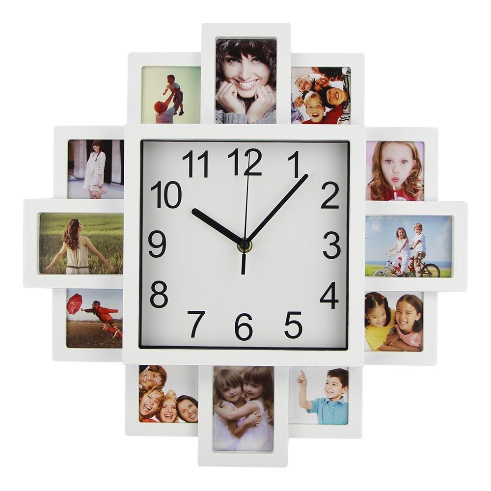 16 Inch Wall-mounted Clock Black White Picture Frame Clock Photo Frame Wall Clock Gift Giving