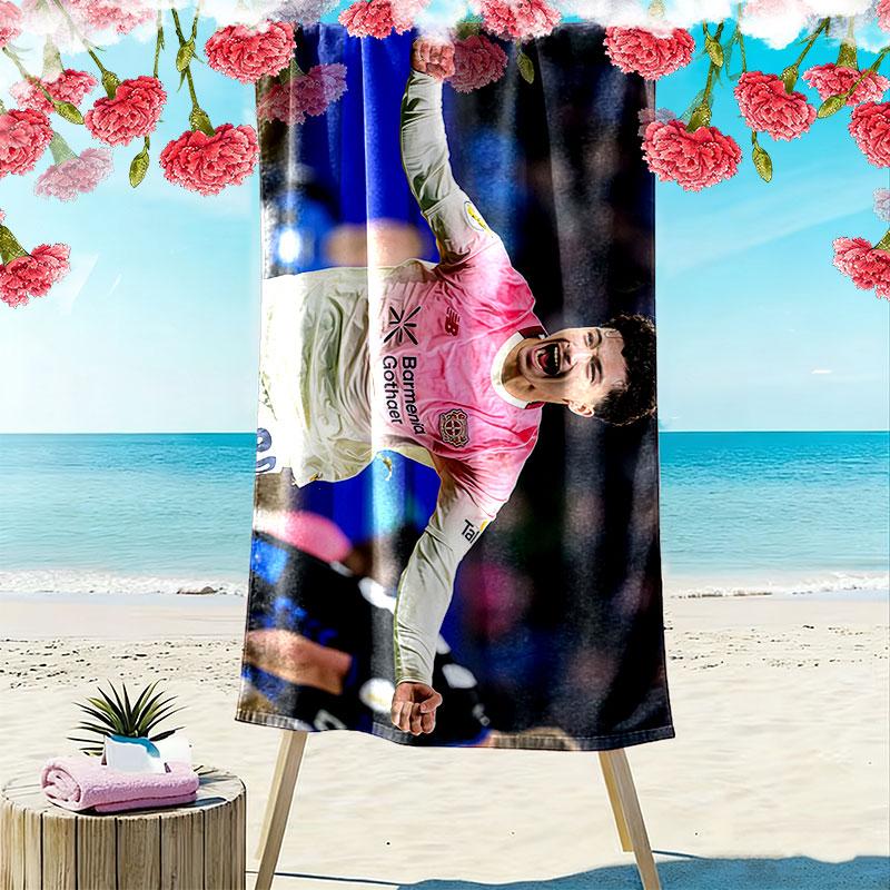 Ibrahim Maza Print Strandtuch, Großes Weiches Schnelltrocknendes Handtuch für Strand Camping Schwimmen