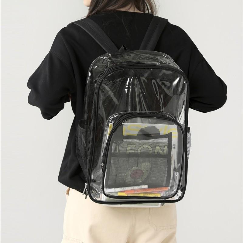 Streetwear Pvc Transparent Backpack With Large Capacity For Men Women Daily Use