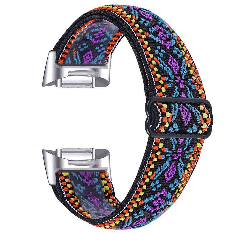 

Elastic Nylon Band with Adjustable Buckle Braided Watch Strap for Fitbit Charge 6/5 L