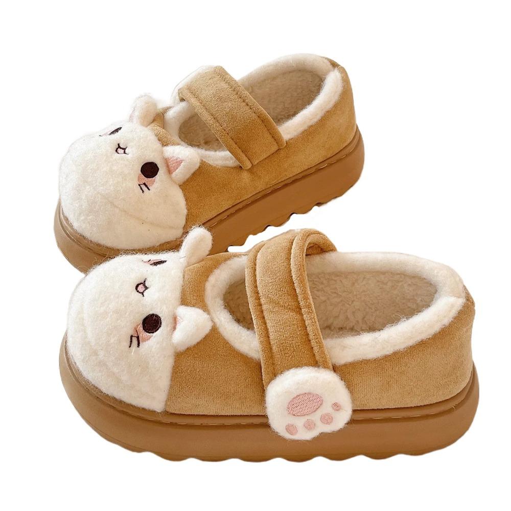Cute Cartoon Cat Paw Shoes Anti Slip Kawaii Thick Warm Slippers Lolita Thick-sole Plush Floor Shoes Girls