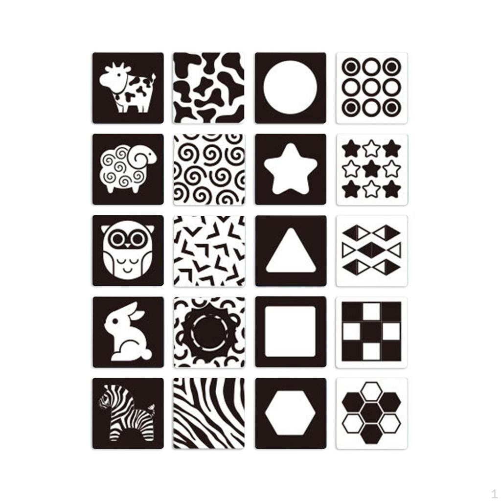 Baby Lernkarten Kontrastkarten, Montessori Spielzeug zur Gehirnentwicklung, Visuell simuliert für