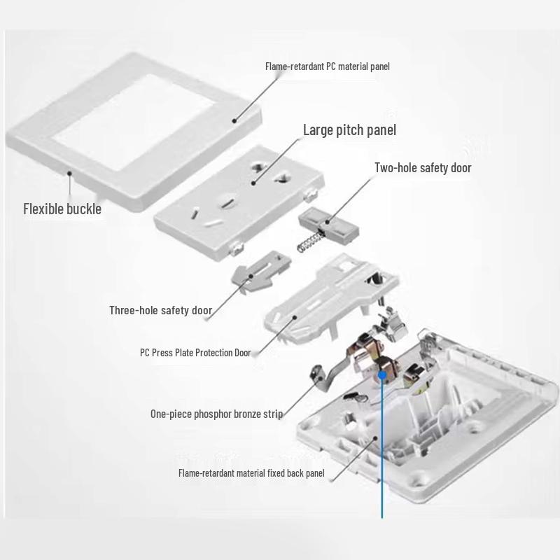 JINGJIRUIER Wall Switch with 5-Hole Socket