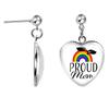 LGBT Kunst Homo Lesbische Trots Regenboog Hartvormige Glazen Cabochon Druppel Oorbellen Bedel Sieraden Voor Homoseksualiteit Meisjes Cadeau