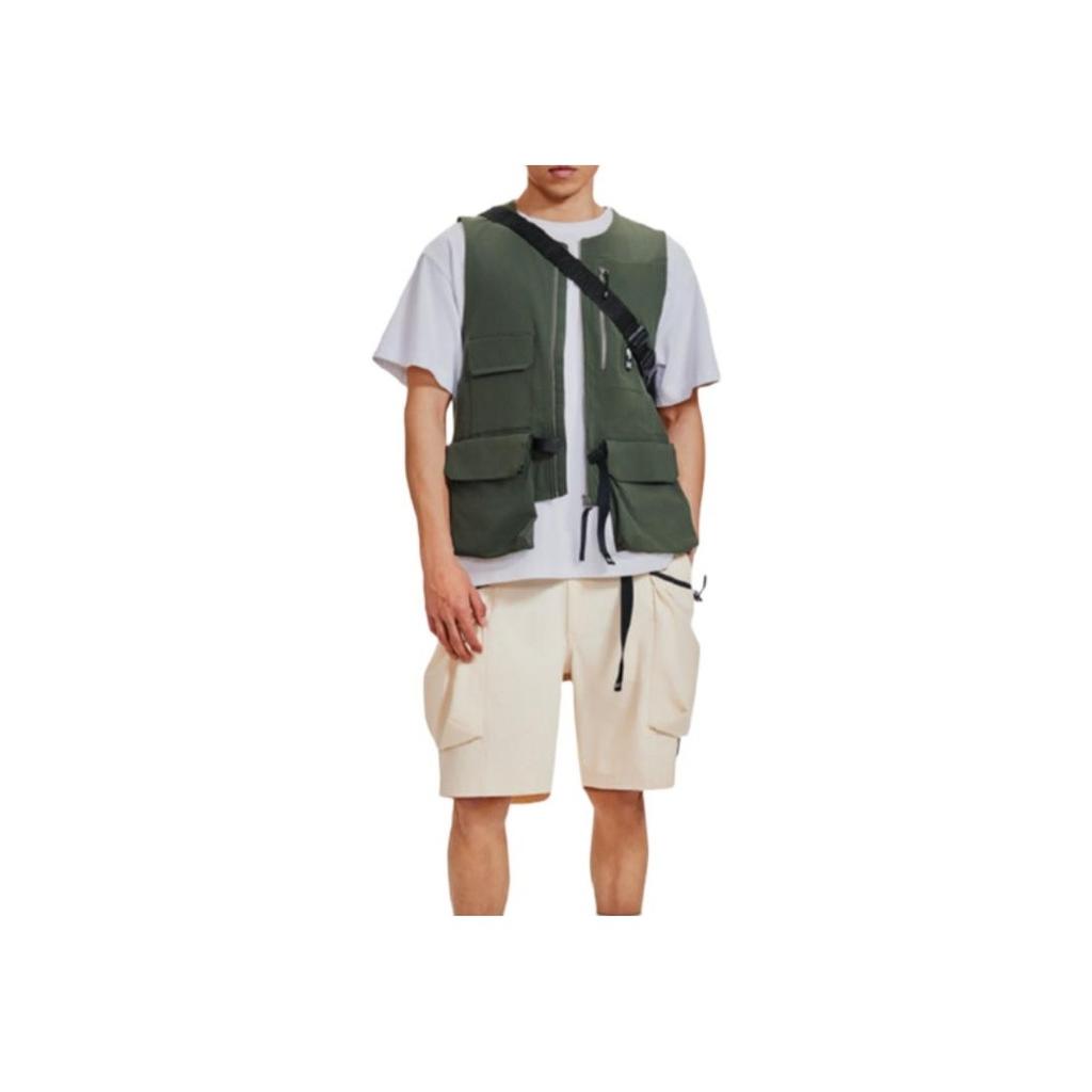 Under Armour Solid Color Pocket Design Logo Print Zipper Outdoor Work Vest Men vests Baroque-Green 1387983-310