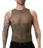 Stefano Kaki Mesh Tank Top - Barcode Berlin - Sexy T-shirt