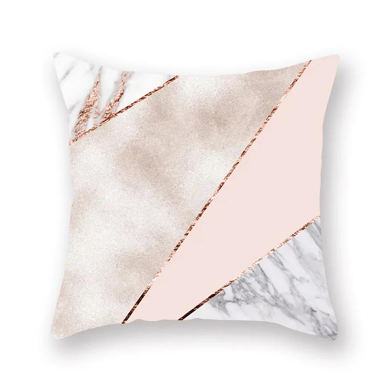 45X45CM Pink Shiny Polka Dot Alphabet Geometric Simple Pillow Cover Bed Sofa Car Office Seat Cushion  Home Decoration