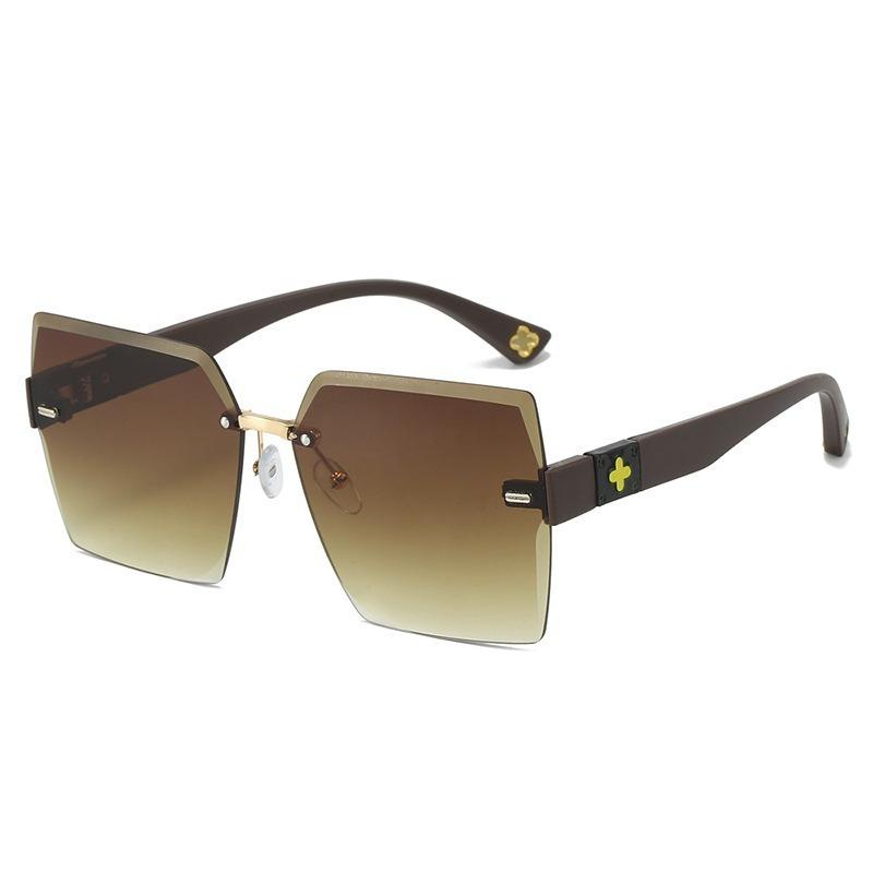 

Безрамочные солнцезащитные очки с обрезанным краем, персонализированные, модные коричневый