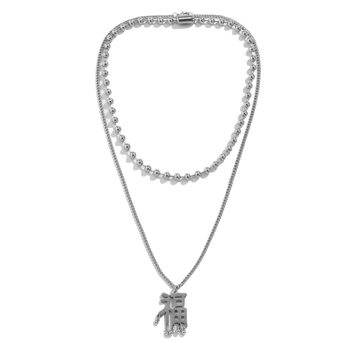 

Аксессуары, Креативное ожерелье-кисточка с иероглифом Фу, длинное ожерелье-свитер для женщин, ретро полое ожерелье с тонкой цепочкой