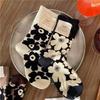 3-piece set socks floral pattern Nordic combination free size