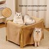 Multi-Level Wooden Cat Scratcher: Durable Sisal, Lint-Free, Stackable, Cat House with Claw Board