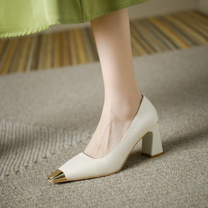 Fashion 2025 New In Leather Women  Shoes Sandals Flat Bottom Color Hollow Thick Heel Chaussure Femme Zapatos Mujer Sandalias Sapatos