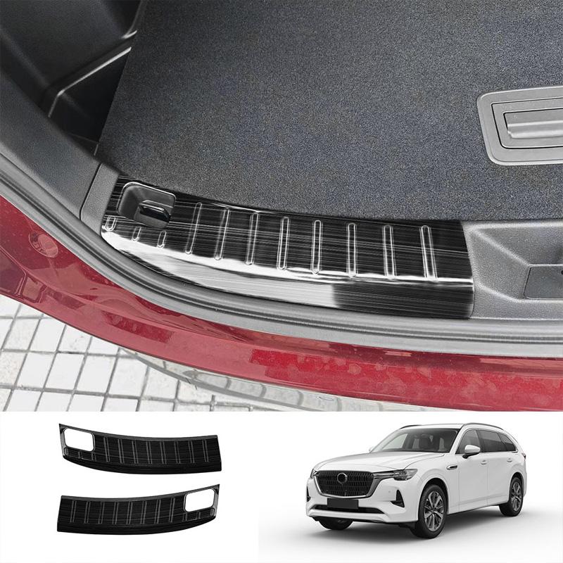 For mazda CX-60 CX 60 CX-80 CX-90   2024 2025 steel Rear Bumper Protector Door Sill Trunk Tread Plate Cover Accessories For cx-80 2024 2025