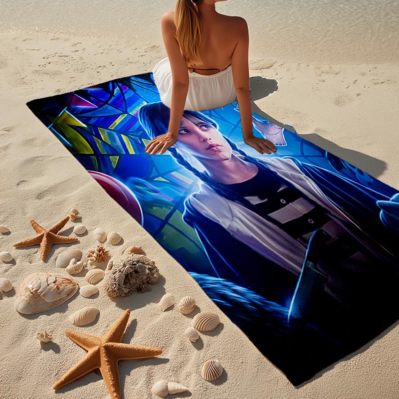 Mittwoch Gothic Strandtuch, Superweiche Mikrofaser, Geschenk für Sie/Ihn, Geburtstag, für Pool, Strand, Reisen, Heimdeko Fanartikel