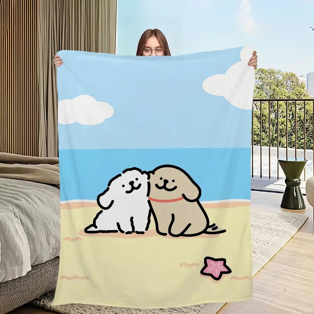 Cute Cartoon Plush Throw Blanket Soft Flannel for Bedroom Living Room Office Travel  Perfect Warm Cozy Gift