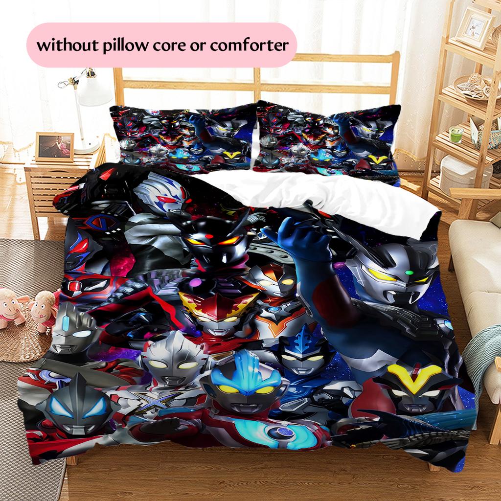 Ultraman Full Body Print Bedding Set, Hero Silhouette Bedroom Decoration, Elegant Household Gift.chl