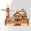 Caixa de Música 3D de Madeira Rotativa DIY Puzzles Animais Elétricos do Zoológico Casa Cabana Modelo Kits Mecânicos Brinquedos de Decoração Presentes para Crianças