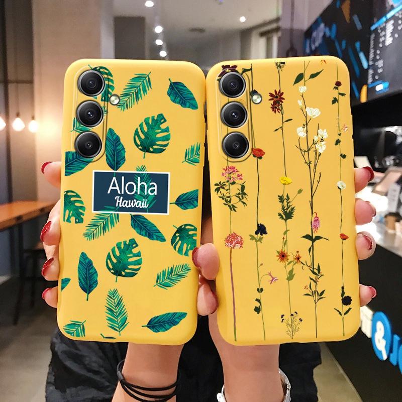 Květinové měkké silikonové pouzdro pro Xiaomi Redmi Note 13 Pro 13C Poco C65 Samsung A35 A55 A34 S24 Huawei Honor 200 Realme Camera Protective Shockproof Cover