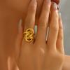 Stile alla moda anello semplice più venduto geometrico design galvanico 18k anello da indice in metallo avvolgente versatile