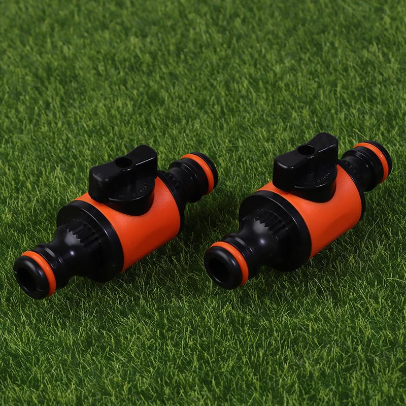1Pc 16Mm Equal Garden Hose Shut Off Valve Fitting Plastic Tubing Tap Adapter Quick Joint For Watering Irrigation Car Wash
