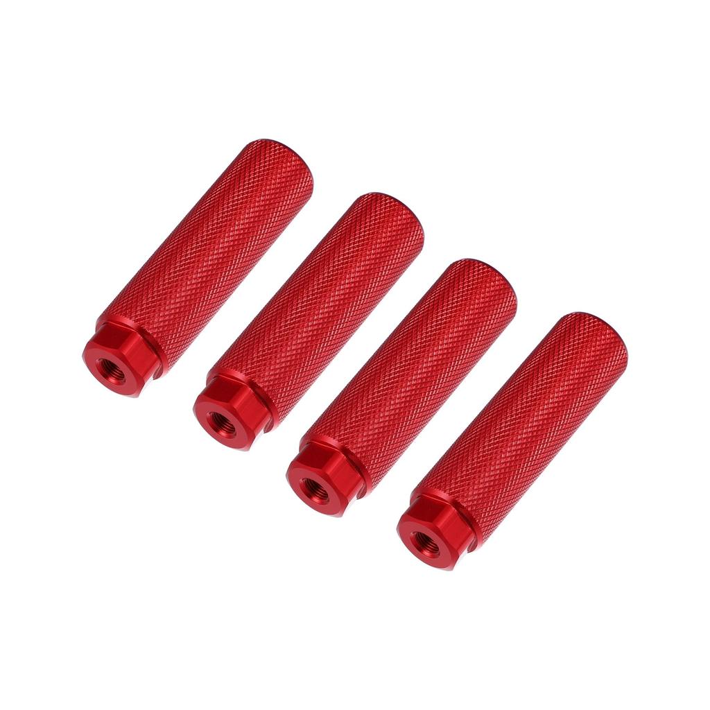 BULLSPANN 2 Pairs 100x28mm Universal Aluminum Alloy Rear Foot for and Bikes Pegs, 3/8 Inch, Red, BMX, MTB,