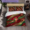 Portugal Football Pattern 3 Pieces Bedding Set Soft Microfiber Duvet Cover with Pillow Cases for Bedroom