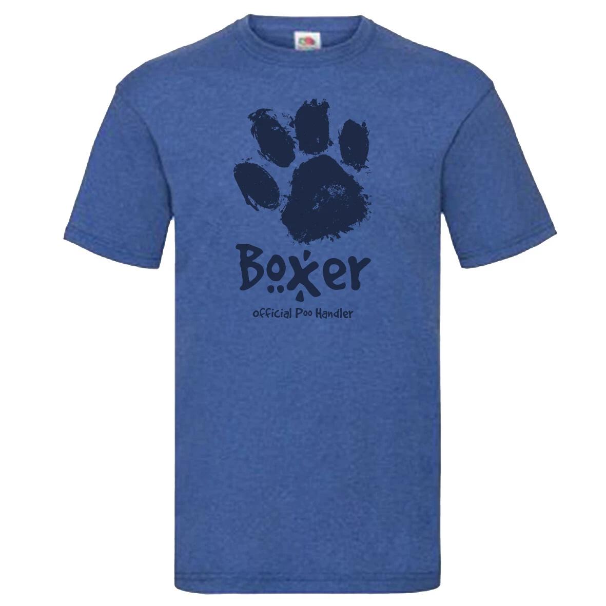 Boxer Official Poo Handler T-Shirt Dogs Poop Scoop Pets Paw Birthday Gift 4XL