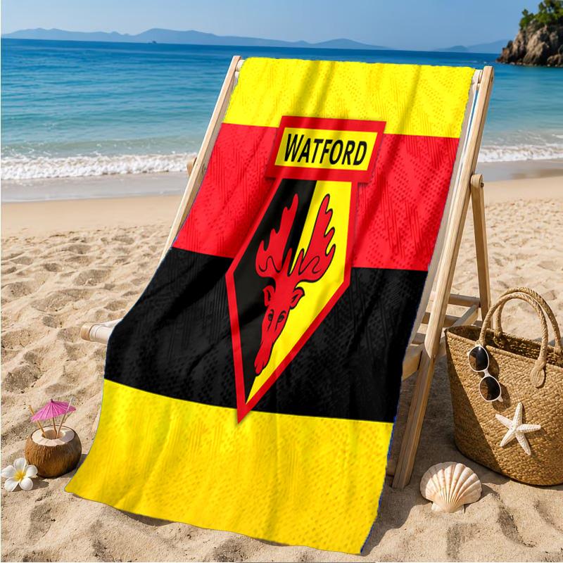 Wat-ford Football Crest Beach Towel Microfiber Beach Towel, Lightweight and Quick-Dry, for Summer Travel, Swimming Pool Fan Birthday Gift