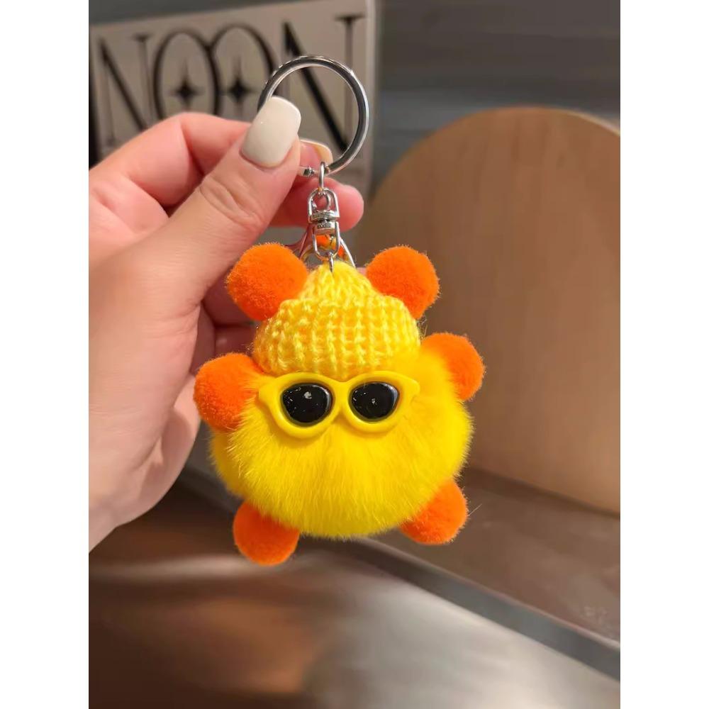 Pufos Păr de Iepure Rex Mică Minge de Cărbune Pandantiv pentru Geantă Geantă de Școală Păpușă cu Ochi Urâți Pandantiv Păpușă de Desene Animate Breloc Auto