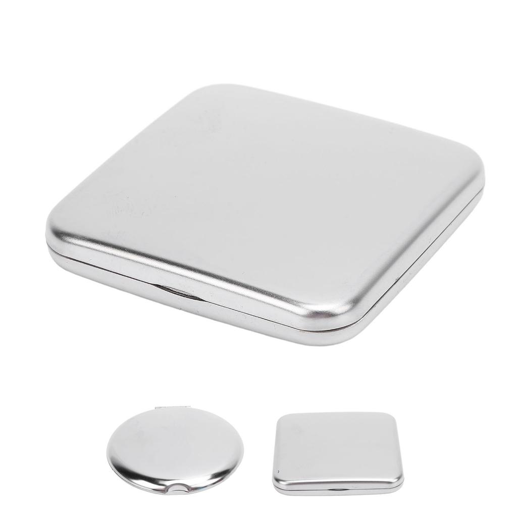 Pocket Mirror Portable Stainless Steel Compact Mirror Metal Handheld Drop Resistant Double Sided Mir