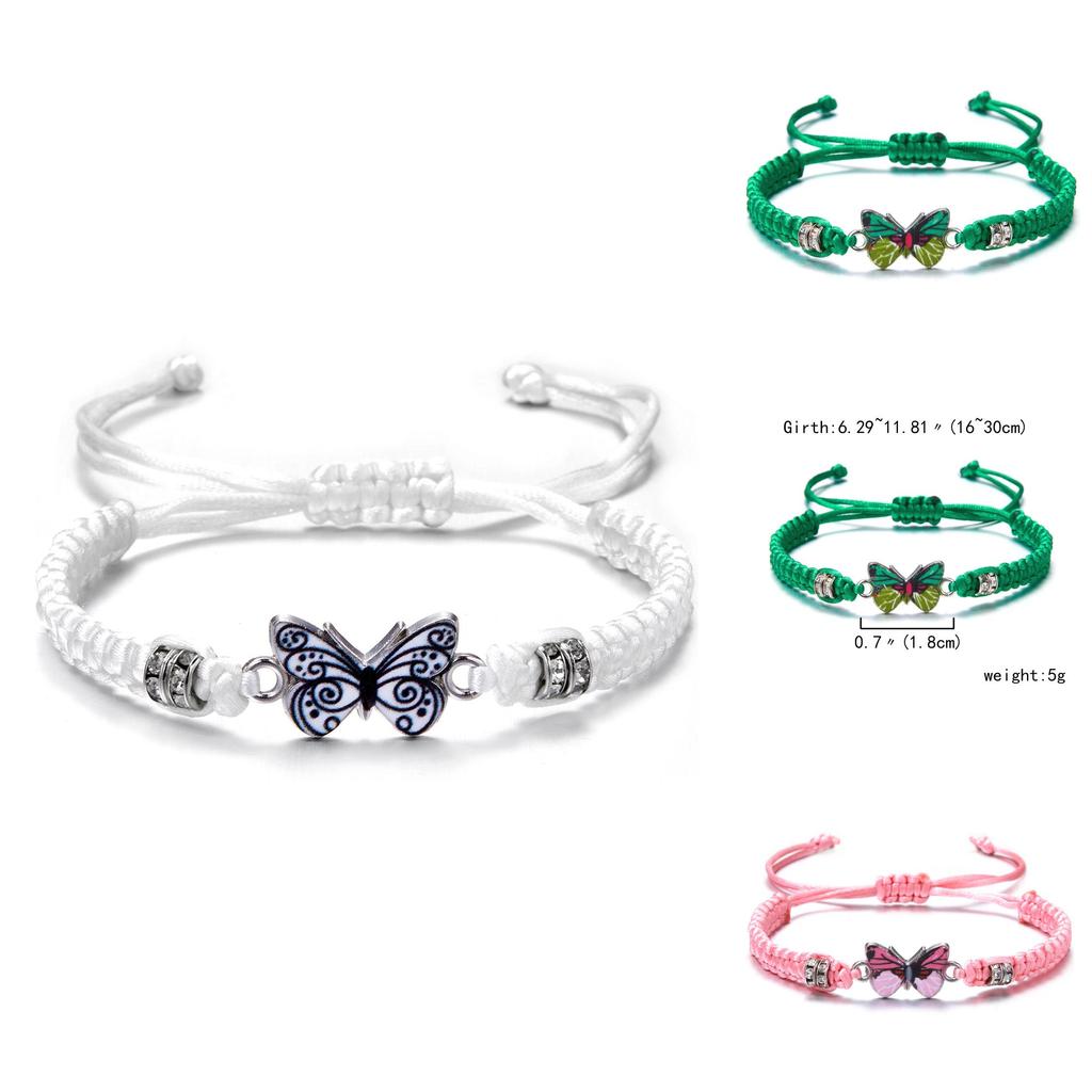Handmade Butterfly Friendship Bracelet With Water Drones For Couples And Friends