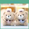 Plush Toy Bear Keychain With Plaid Apron And Hat Design For Kids And Collectors
