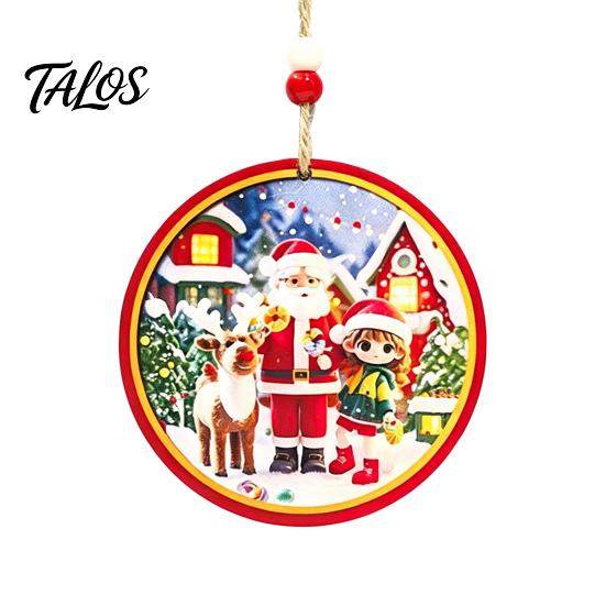 Christmas Gift Wrapping Tags Wooden Hanging Sign with Hemp Rope, Rustic Holiday Wall Decor Party Supplies for Home Decoration, Solid Wood Festive
