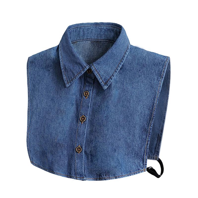 Denim Women's Shirt Fake Collar Classic Denim Shirt Collar Detachable Versatile Autumn Winter Sweaters Decor Collars Accessories
