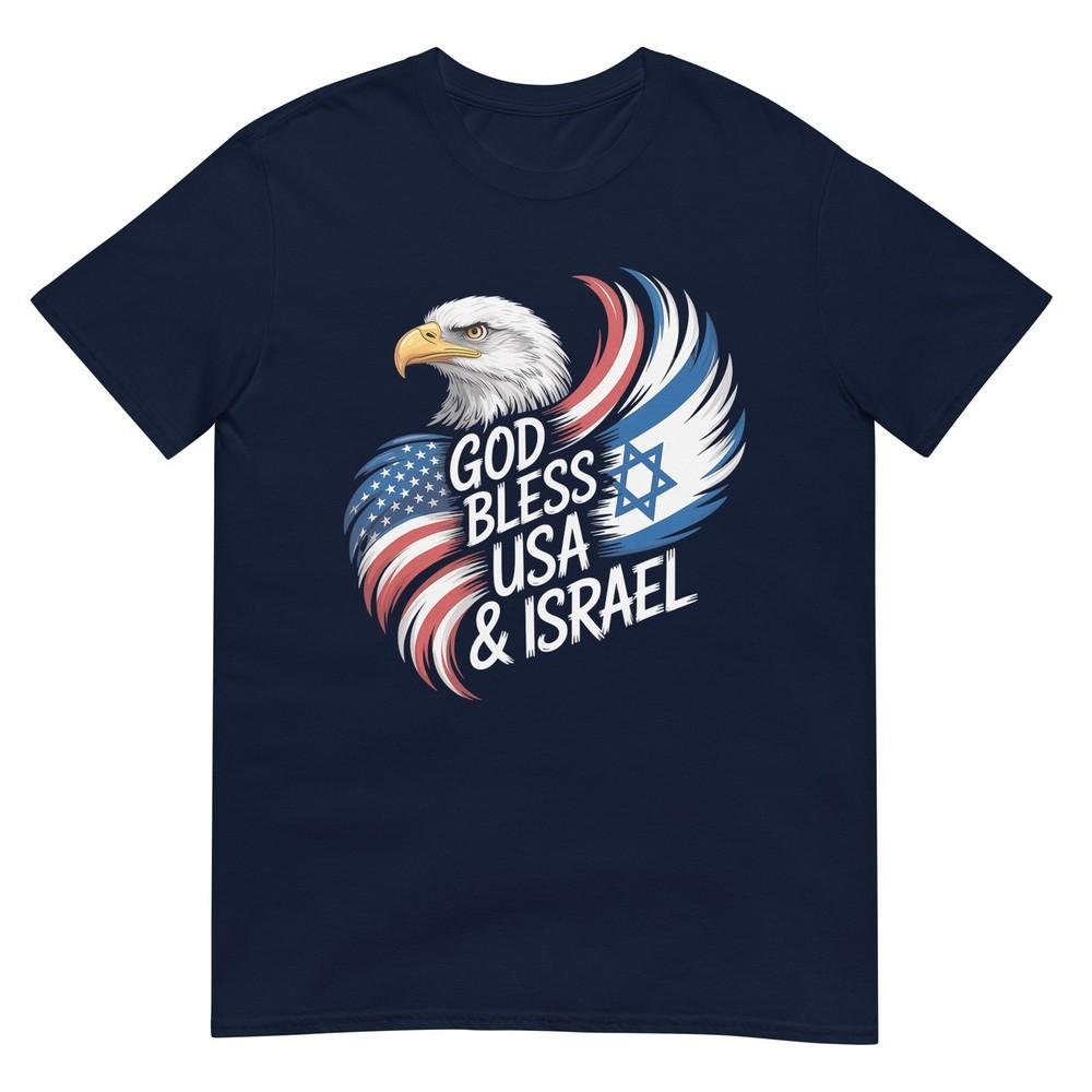 God Bless Usa Israel Support Patriotic Tee Tshirt S