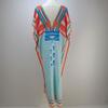 Quick-Dry Beach Cover Up Dress With Front Back V-Neck Loose Fit Printed Tunic Women Swimming Vacation