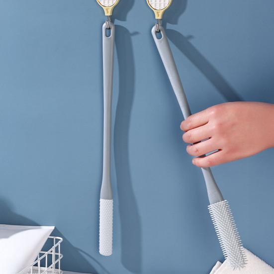 Toe Gap Cleaner Foot Scrubber Long Handle Soft Silicone Bristles for Exfoliation & Dead Skin Removal Ergonomic Grip Foot Brush for Shower Travel